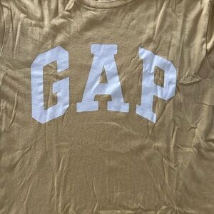 GAP Beige Tee with White Lettering